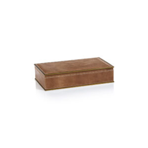 Leather Storage Box with Brass Trim